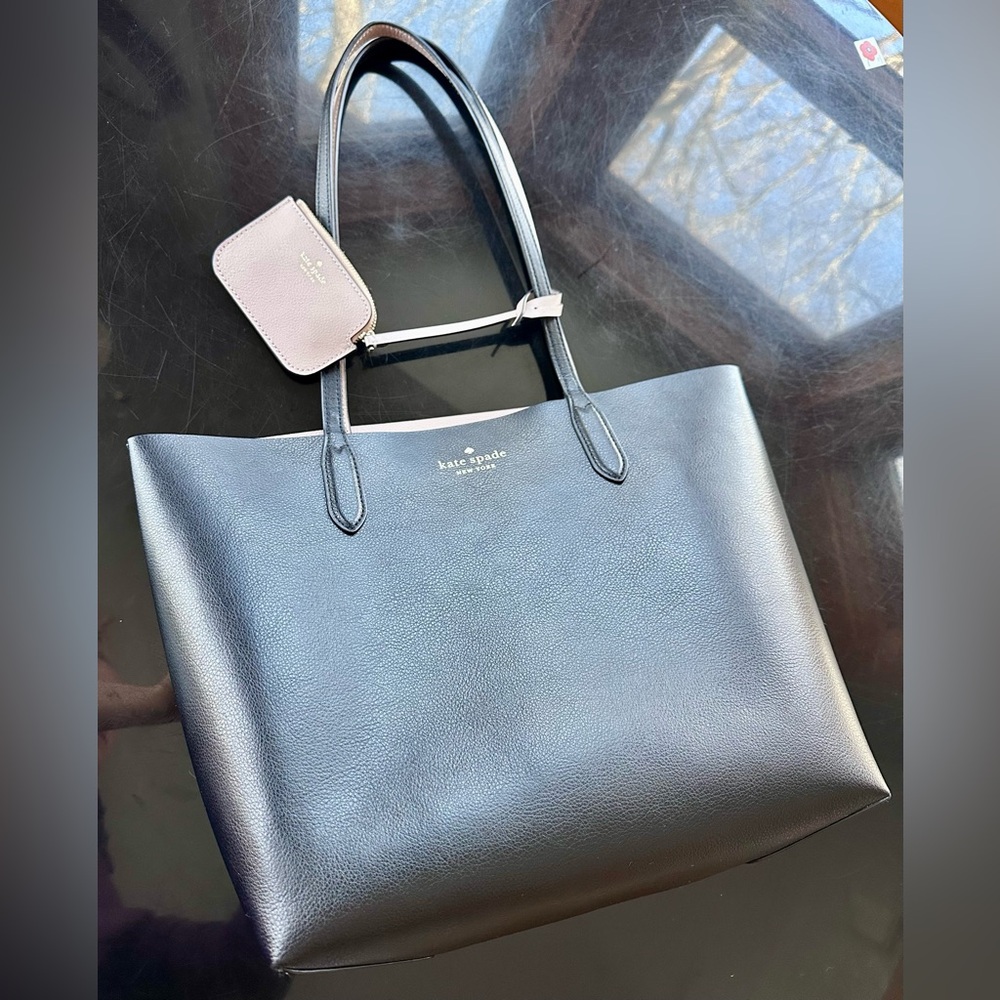 Kate Spade Black and Gray Tote with Pouch